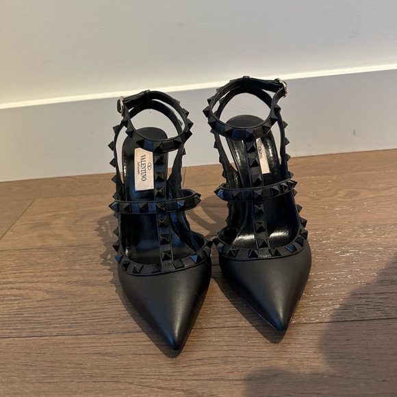 Valentino Garavani Rockstud Leather 100mm Pumps - Black